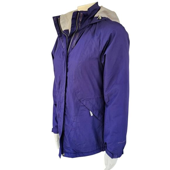 Eddie Bauer WeatherEdge Women’s Waterproof Jacket Purple Hooded Insulated Size S - Picture 2 of 11